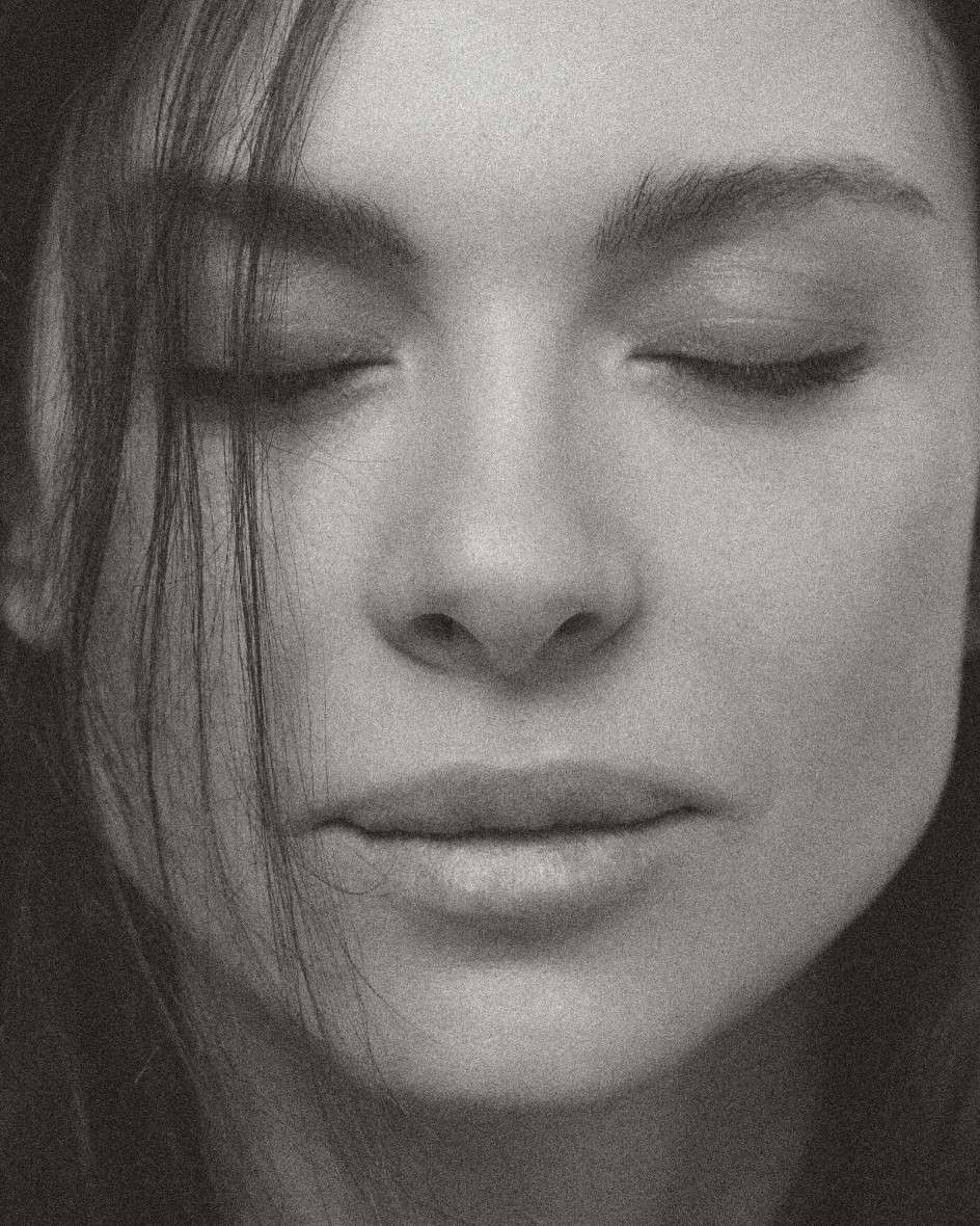 A face with closed eyes — skincare at 108 in-se